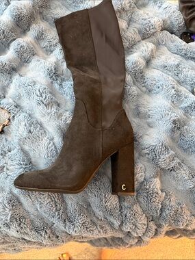 Circus by Sam Edelman Black Suede Block Heel Knee Boot